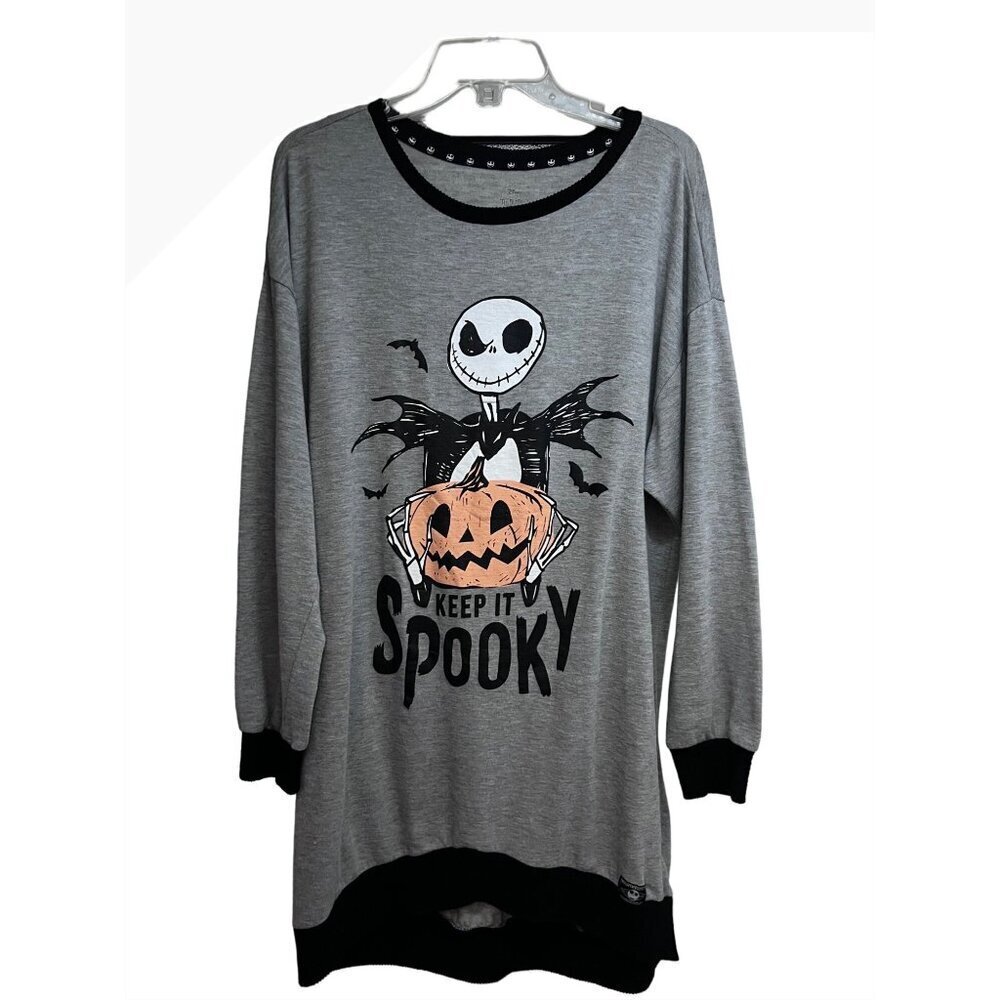 Disney Nightmare Before Christmas Sleepwear Sweatshirt Pajama Dress Large 12-14